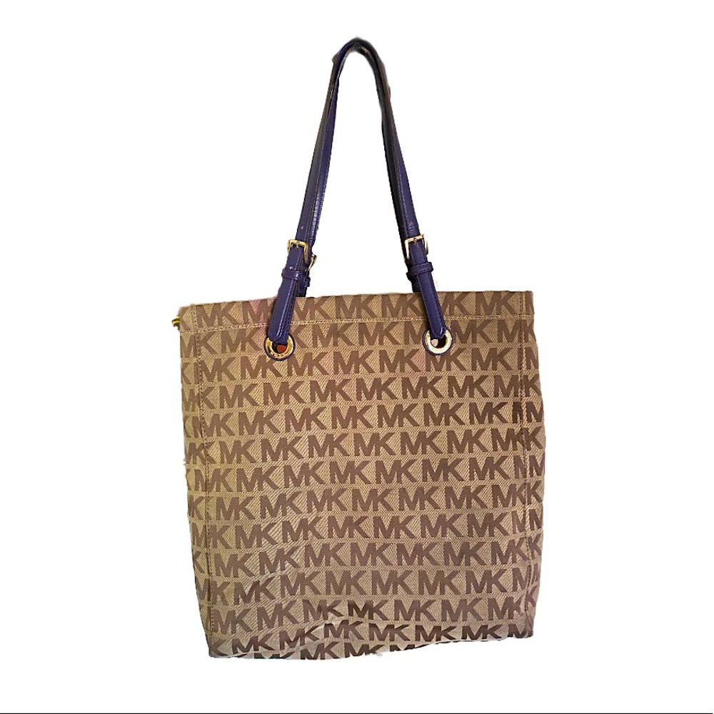 Michael Kors Jet Set Jacquard MK Logo Shoulder Bag